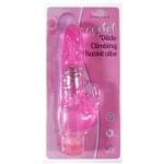 Vibrador 18 cm. con Estimulador de Clitoris Rosado.