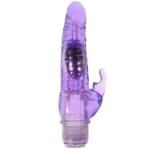 Vibrador 18 cm. con Estimulador de Clitoris Morado. - Imagen 2