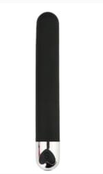 Bala Vibradora 12 cm. Recargable en Empaque Bulk Negra (bolsa).