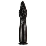 Consolador 36 cm con Forma de Mano y Succión Color Negro.