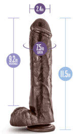 Consolador 29 cm. con Succión Dr. Skin - Mr Savage. Chocolate - Imagen 3