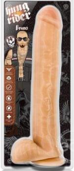 Consolador 36 cm. con Testiculos y Succion Hung Rider - Bruno.