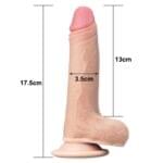 Consolador Lovetoy 17.5 cm Deslizante Doble Capa de Piel. - Imagen 6