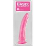 Consolador 21 cm. con Succion Basix Slim 7" Rosado.