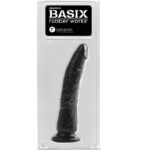 Consolador 21 cm. con Succion Basix Slim 7" Negro.