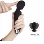 Mini Masajeador 20 cm. Recargable Iwand Negro. - Imagen 5