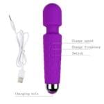 Mini Masajeador 20 cm. Recargable Iwand Morado. - Imagen 3