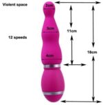 Vibrador 18 cm. Triple Bomba Recargable Azul. - Imagen 4