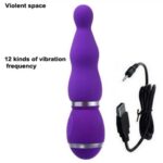 Vibrador 18 cm. Triple Bomba Recargable Azul. - Imagen 2