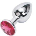 Plug Anal Metálico 9.5 cm Plateado Grande con Gema - Imagen 2