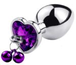 Plug Anal Metálico Pequeño 6.5 cm. Con Cascabel Morado.