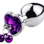 Plug Anal Metálico Pequeño 6.5 cm. Con Cascabel Morado.