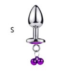 Plug Anal Metálico Pequeño 6.5 cm. Con Cascabel Morado. - Imagen 2