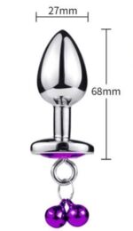 Plug Anal Metálico Pequeño 6.5 cm. Con Cascabel Morado. - Imagen 3