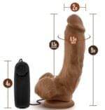 Vibrador 23 cm. Loverboy Realista - Tennis Champ - Mocha. - Imagen 4