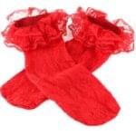 Media en Blonda color Rojo talla Unica