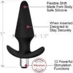 Plug Anal 9.0 cm. Con Vibración- Discover Negro - Imagen 3