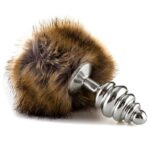 Plug Metalico 4.5 cm Con Cola De Conejo - Cafe