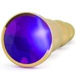 Plug Anal Metálico 12 cm Dorado Con Gema Azul - Imagen 2