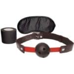 Kit de Fantasía Cinta Antifaz y Mordaza de Bola color Negro. - Imagen 2