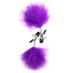 Pinzas Para Pezones con Pluma Morada.