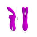 Vibrador y Succionador Pretty Love Ralap 16 cm. - Conejo Succionador Recargable. - Imagen 8