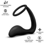 Anillo con Plug Anal Estimulador de Prostata "Adventures " - Negro - Imagen 6