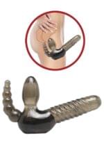 Strapless 15 cm. Strap-On Con Estimulador Anal - Negro - Imagen 3