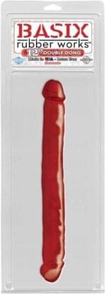 Consolador Doble Placer 32 cm. Basix 12" Rojo.