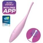 Estimulador Satisfyer Twirling Joy-Pink 18 cm. Impermeable, Recargable y APP. - Imagen 3