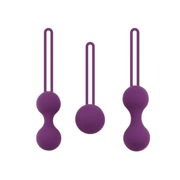 BOLAS KEGEL VIBRANTES DE SILICONE PREMIUM COM CONTROLO REMOTO CONJUNTO DE 3 UNIDADES