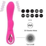Vibrador con Estimulador de Clítoris 19 cm. Recargable Morado.