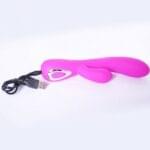 Vibrador con Estimulador de Clítoris 19 cm. Recargable Morado. - Imagen 7