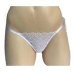 Panty en Encaje con Cintas Color Blanco.