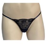 Panty en Encaje con Cintas Color Negro.