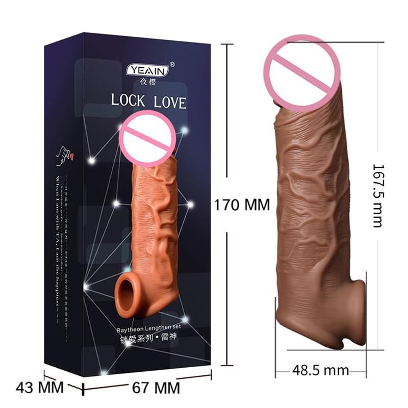 EXTENSION PIEL Funda Realistica con Anillo Testicular - Lock Love Yeain - Imagen 1