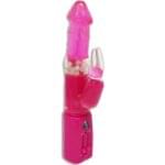 Vibrador 24 cm. Rotador con Estimulacion Clitorial Conejo Rosa.