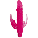 Vibrador 20 cm. Triple Estimulación Clitorial, Anal y Vaginal.
