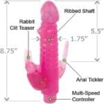 Vibrador 20 cm. Triple Estimulación Clitorial, Anal y Vaginal. - Imagen 2