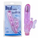 Vibrador 18 cm. en Formade Mariposa Doble Estimulacion Purpura. - Imagen 2