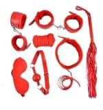 kit de Bondage en Cuero Sintético Rojo. 7 Pcs. - Imagen 2