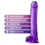 Consolador 36 cm. con Testiculos y Succion B Yours Plus Hefty N' Hung morado. - Imagen 3