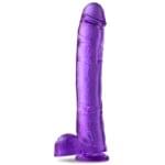 Consolador 36 cm. con Testiculos y Succion B Yours Plus Hefty N' Hung morado. - Imagen 4