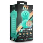 M for Men Soft & Wet Double Trouble Brilla en la Oscuridad Masturbador/Stroker Realista Vainilla.