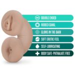 M for Men Soft & Wet Double Trouble Brilla en la Oscuridad Masturbador/Stroker Realista Vainilla. - Imagen 4