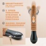 Blush Dr. Skin Silicone Dr. Arthur Large Vibrante, Giratorio y de Empuje de 10,5 pulgadas en color canela - Imagen 3