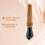 Blush Dr. Skin Silicone Dr. Arthur Large Vibrante, Giratorio y de Empuje de 10,5 pulgadas en color canela - Imagen 6