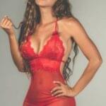 Mini Vestido Rojo Con Encaje Talla Unica