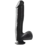 Consolador 27 cm. Basix con Testículos y Succión Negro. - Imagen 2