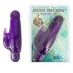 Vibrador 13 cm. a Prueba de Agua Morado con Conejito.